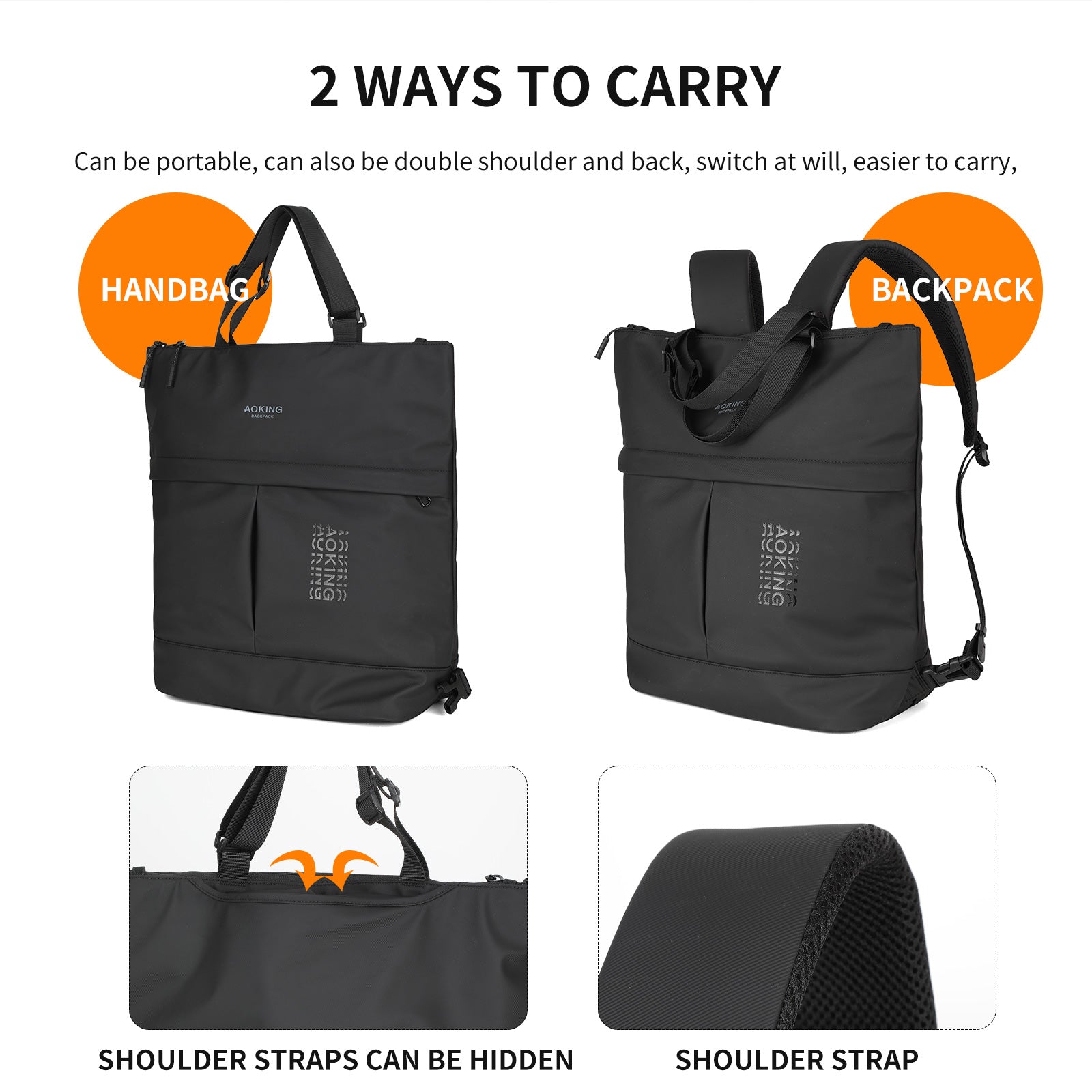 Aoking Lightweight Casual Anti-Theft Backpack Laptop Backpack XN41458F