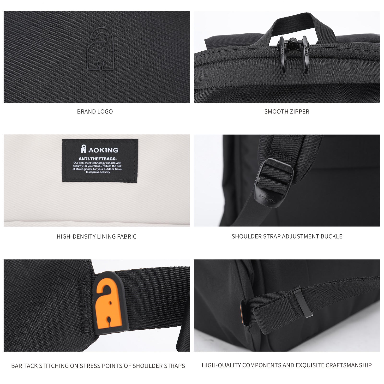 Aoking Large Capacity Casual Anti-Theft Backpack Laptop Backpack XN58398F