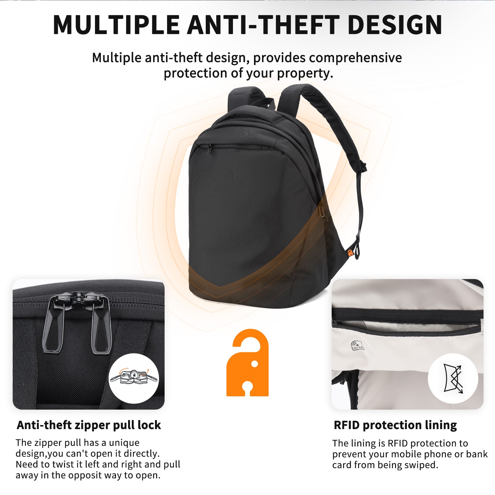 Aoking Various Colors Casual Anti-Theft Backpack Laptop Backpack XN58440F