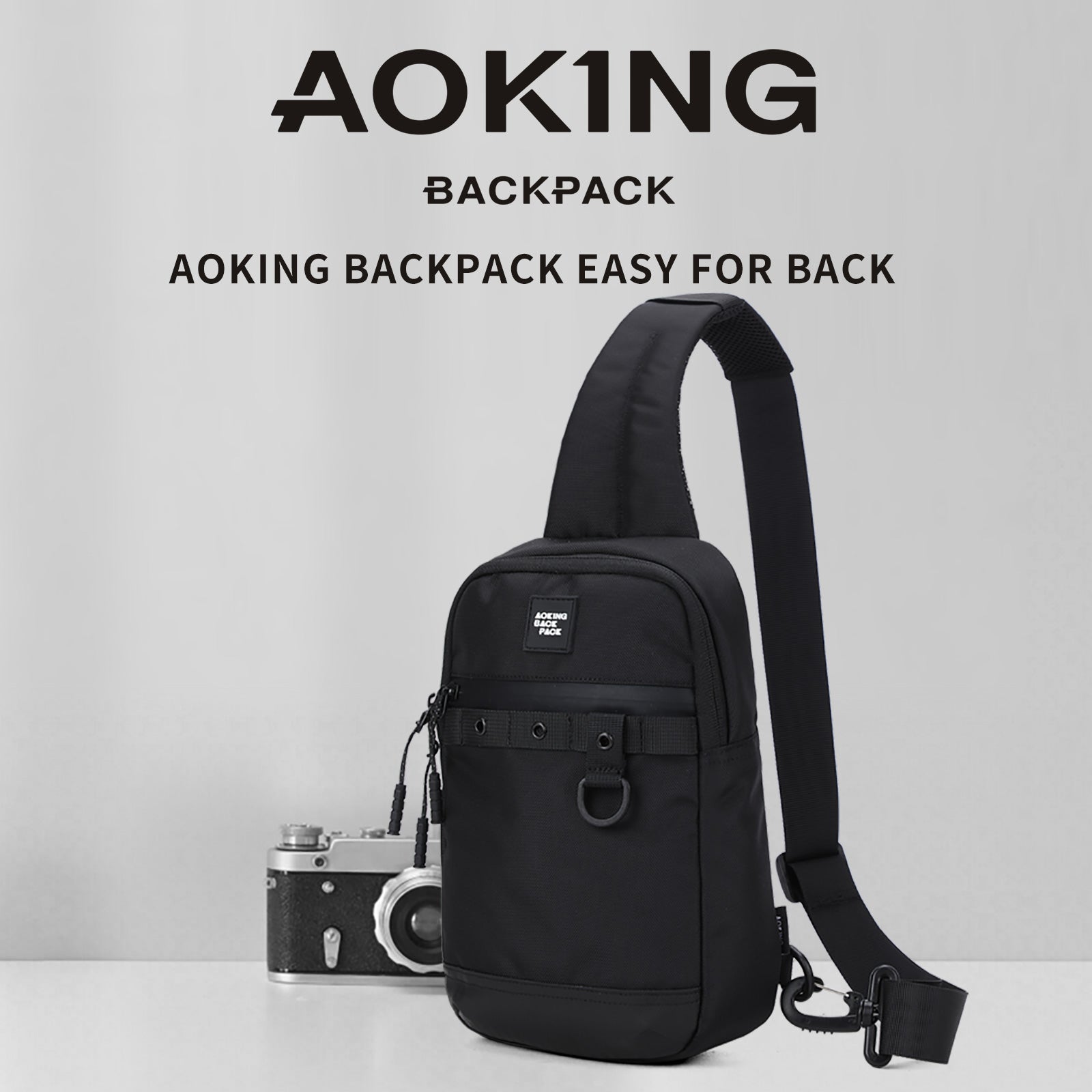 Aoking Black Fashion Men Waterproof Crossbody Sling Bag XY3024