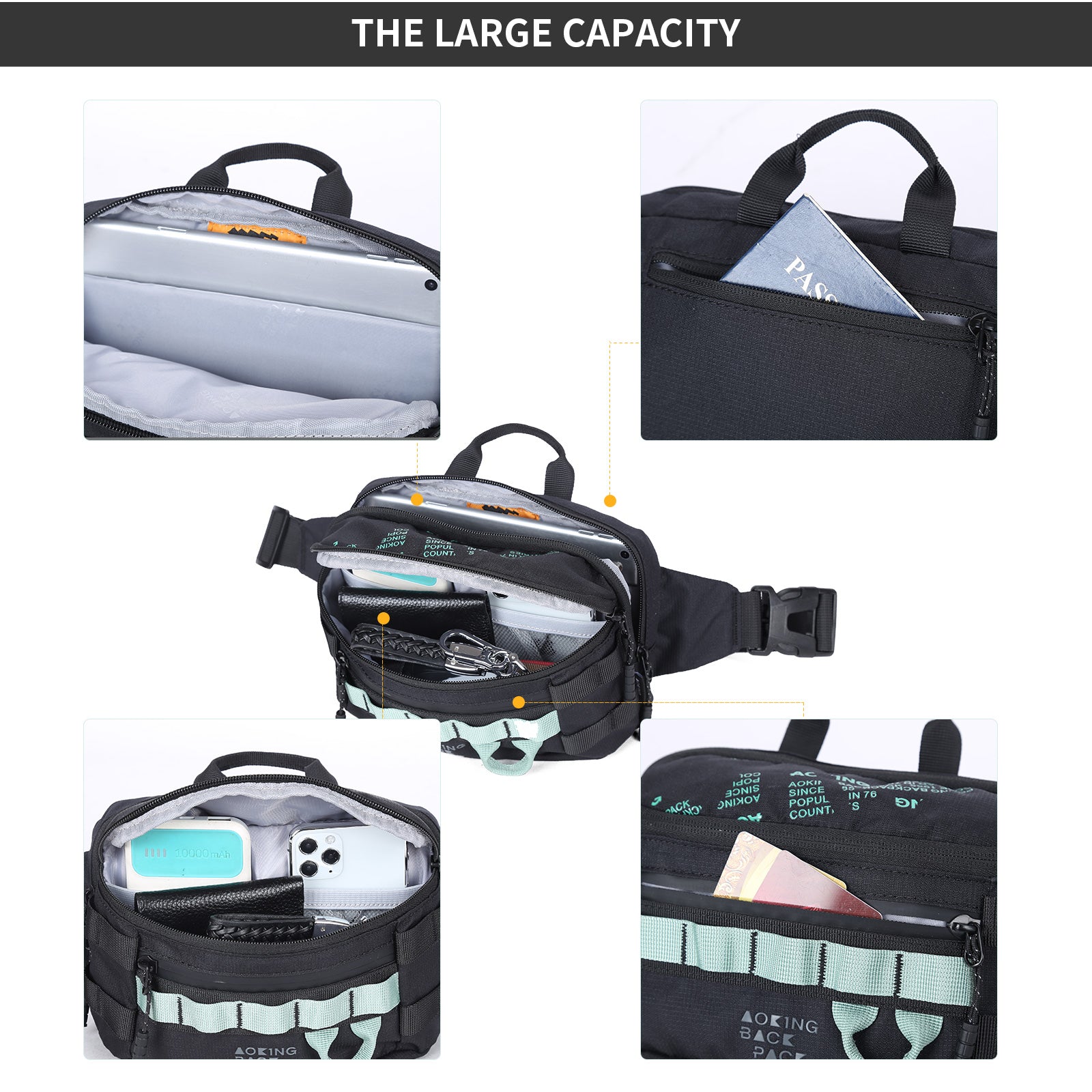 Aoking Casual Sport Lightweight Waist Bag XY3030-8
