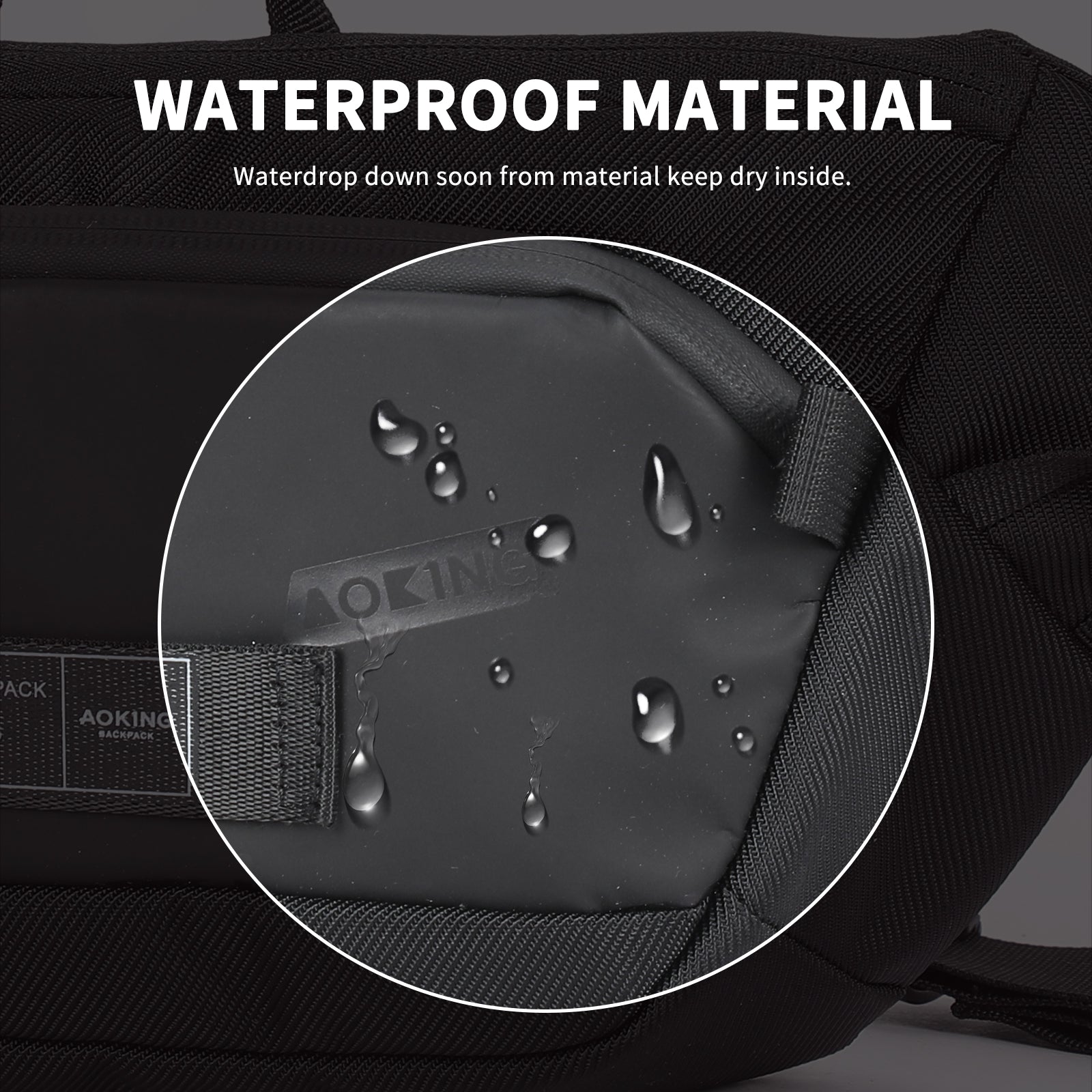Aoking Black Fashion Men Waterproof Crossbody Sling Bag XY3075