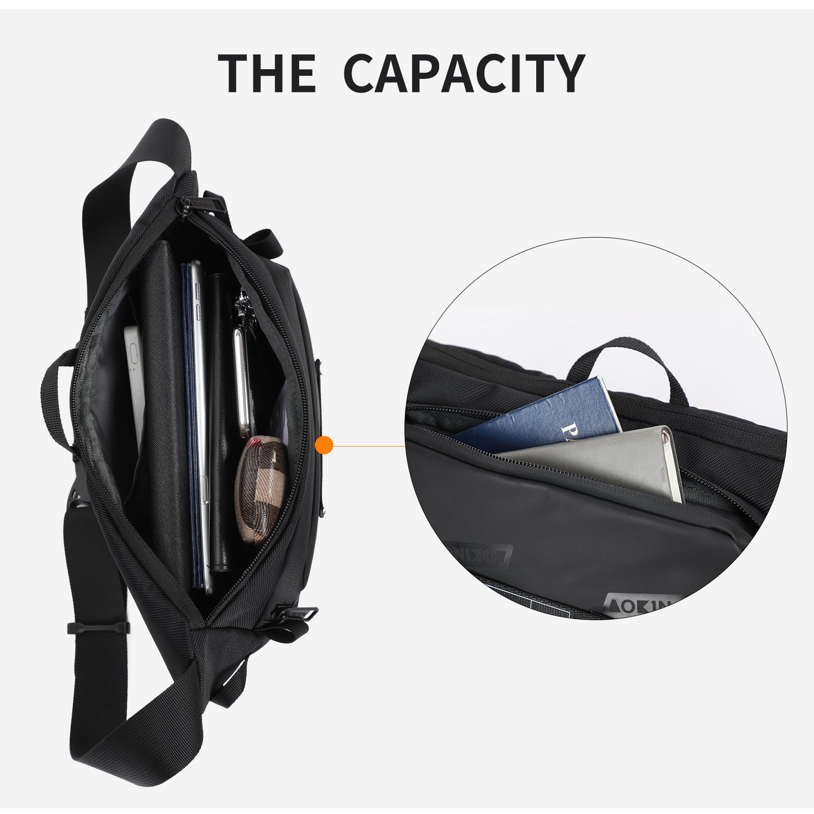 Aoking Black Fashion Men Waterproof Crossbody Sling Bag XY3075