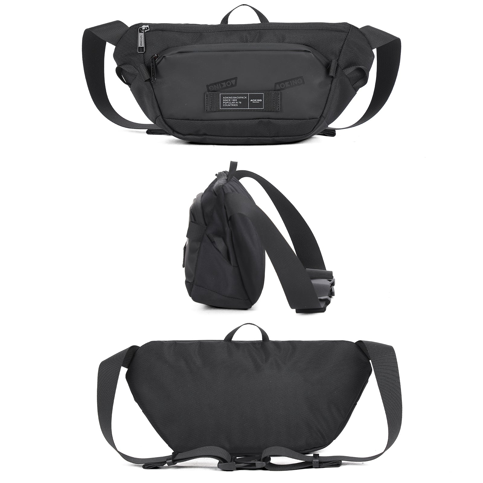 Aoking Black Fashion Men Waterproof Crossbody Sling Bag XY3075