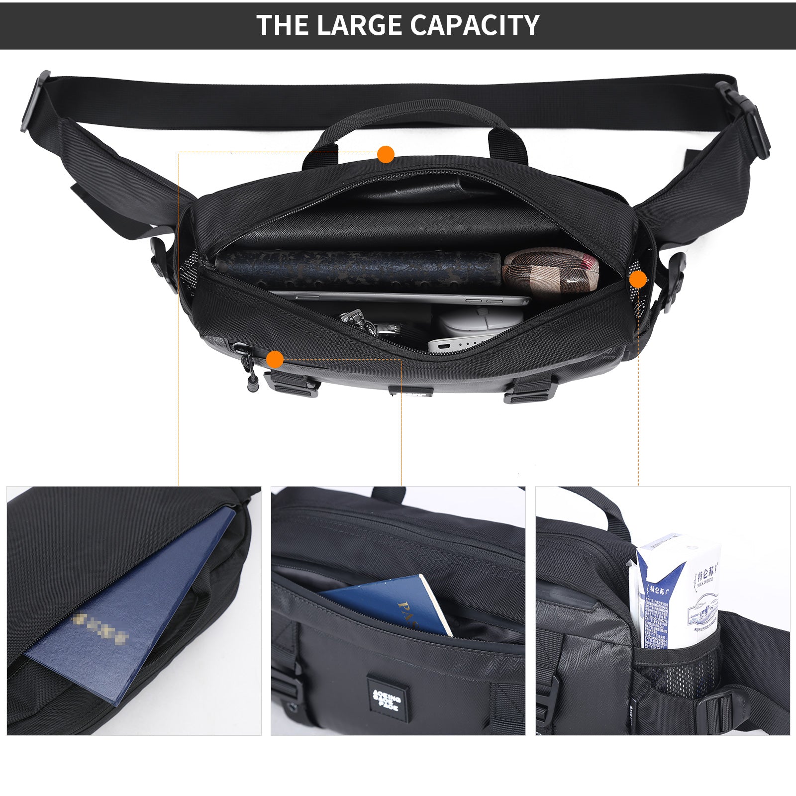 Aoking Fashion Waterproof Crossbody Waist Bag Sling Bag XY3325-5