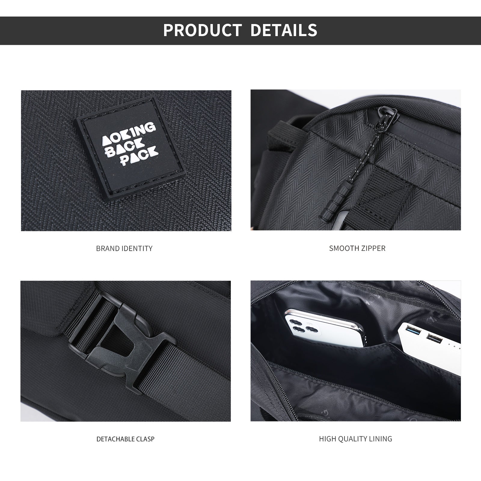 Aoking Fashion Waterproof Crossbody Waist Bag Sling Bag XY3325-5