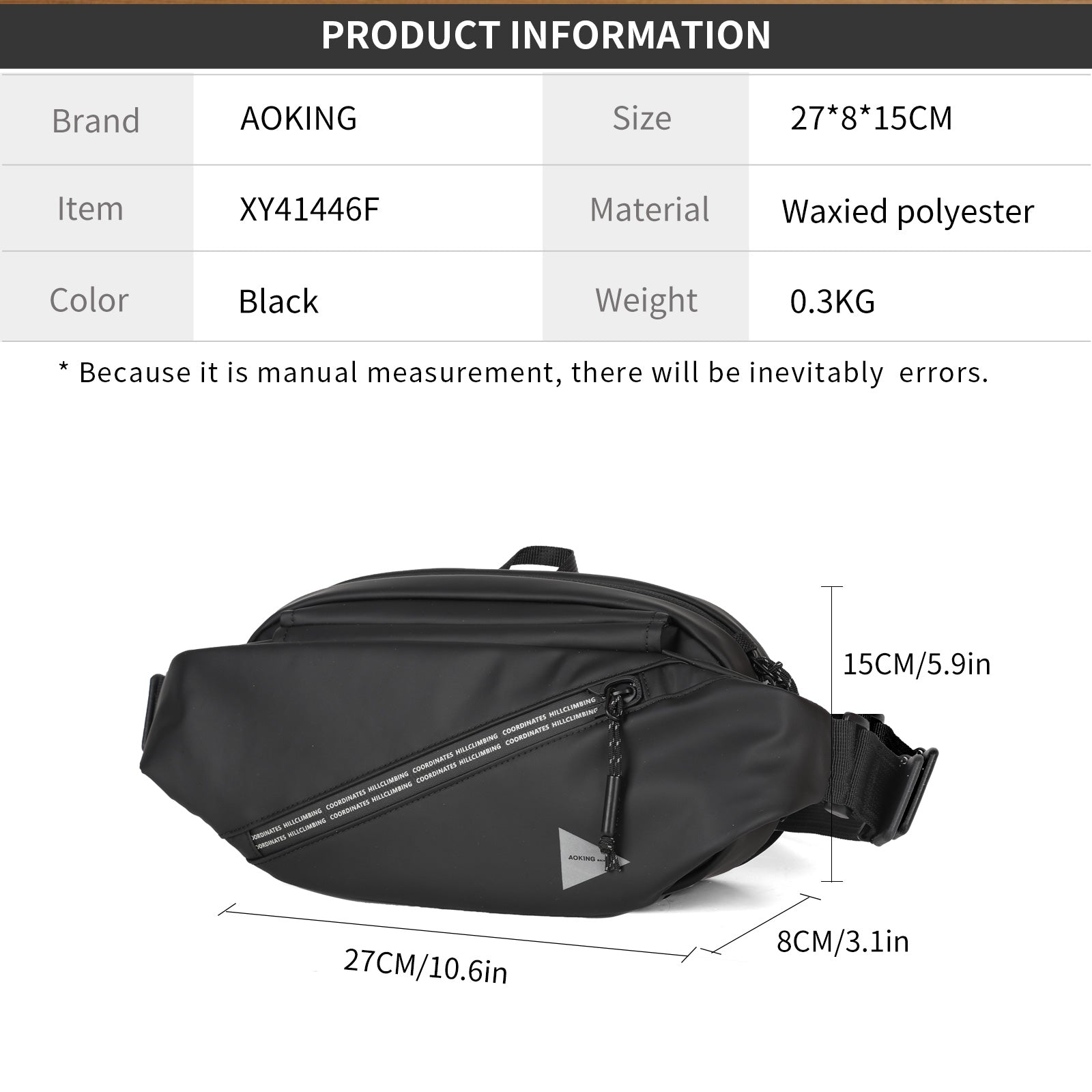 Aoking Lightweight Anti-Theft Waist Bag XY41446F