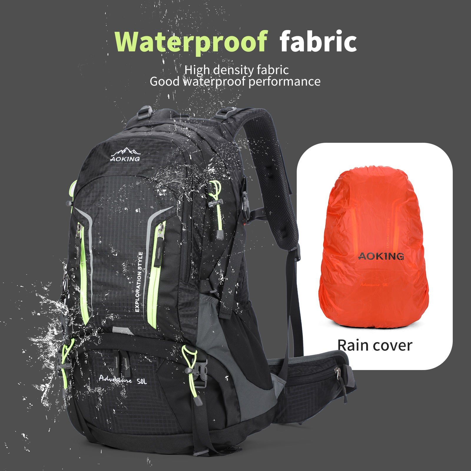 Aoking Backpack Large Capacity Casual Backpack Waterpoor Outdoor Bag YJN67363