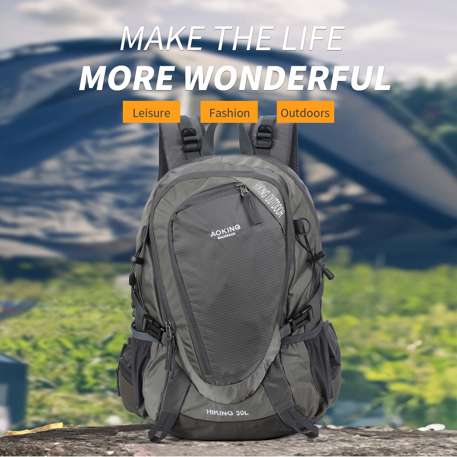 Aoking Backpack Large Capacity Casual Backpack Waterpoor Outdoor Bag YJN67752