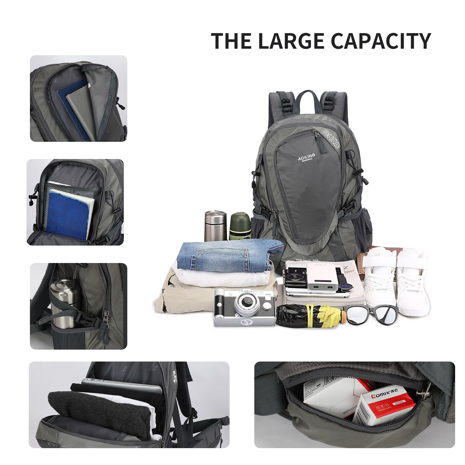 Aoking Backpack Large Capacity Casual Backpack Waterpoor Outdoor Bag YJN67752