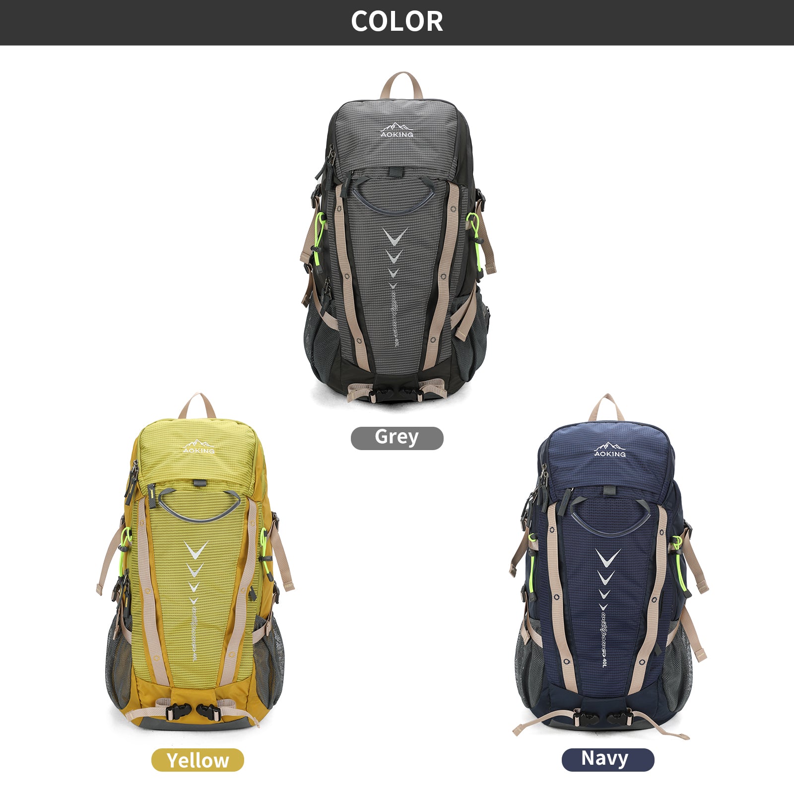 Aoking Backpack Large Capacity Casual Backpack Waterpoor Outdoor Bag YJN79807