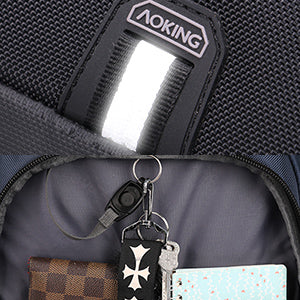 Backpack with reflective strip