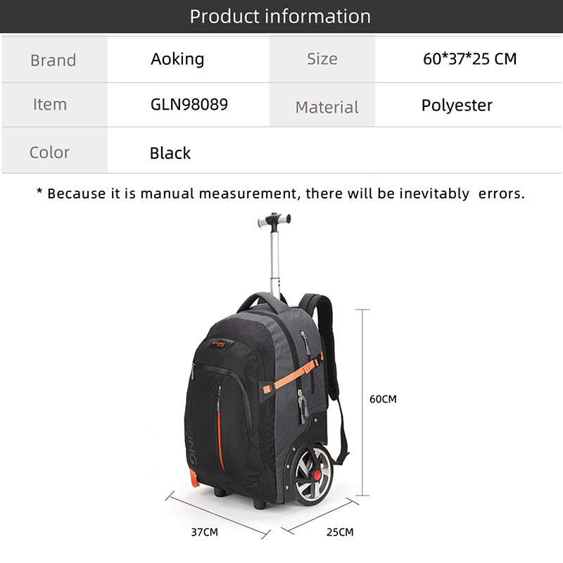 Aoking Rolling Trolley Backpack Black GLN98089