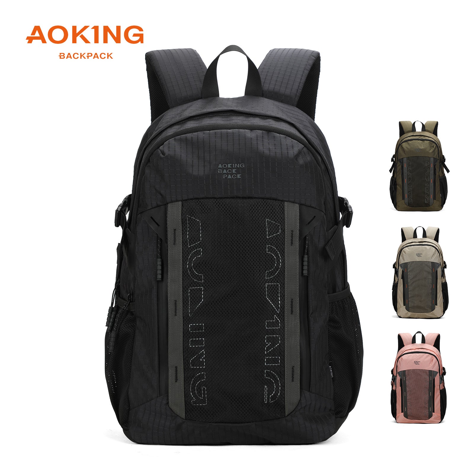 Aoking Backpack Black Casual Backpack Student Bag XN3377