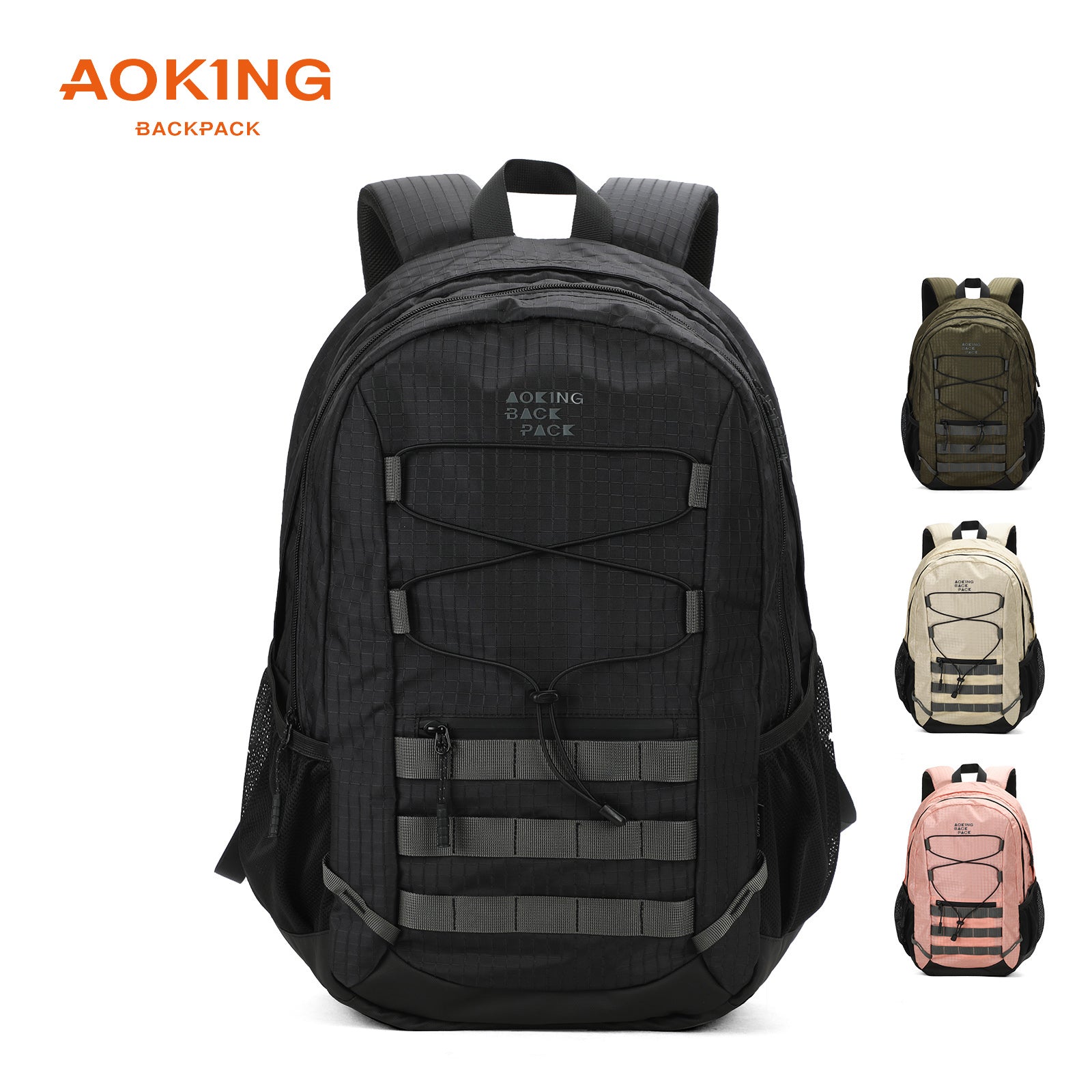 Aoking Backpack Black Casual Backpack Student Bag XN3378