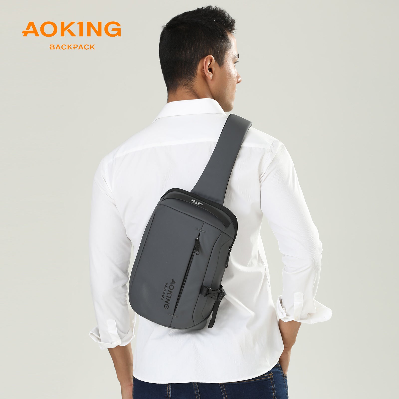 Aoking Black Fashion Men Waterproof Sling Bag SY4001