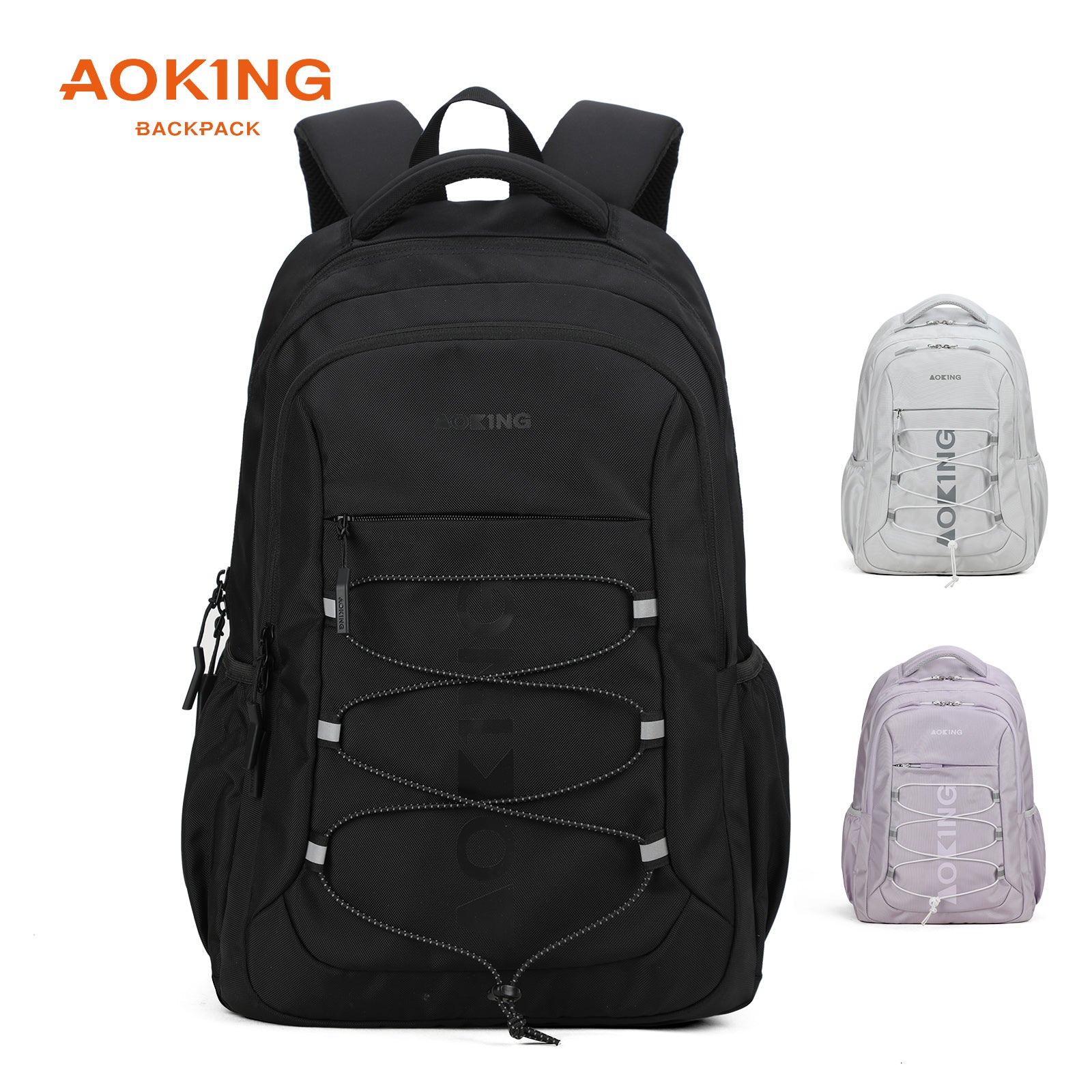 Aoking Backpack White Large Capacity Casual Backpack Student Bag XN3339