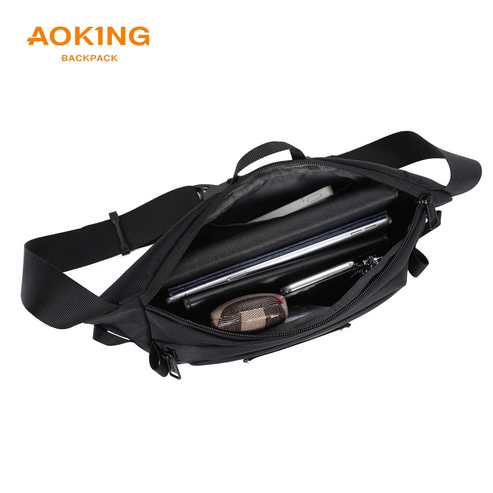 Aoking Black Fashion Men Waterproof Crossbody Sling Bag XY3075