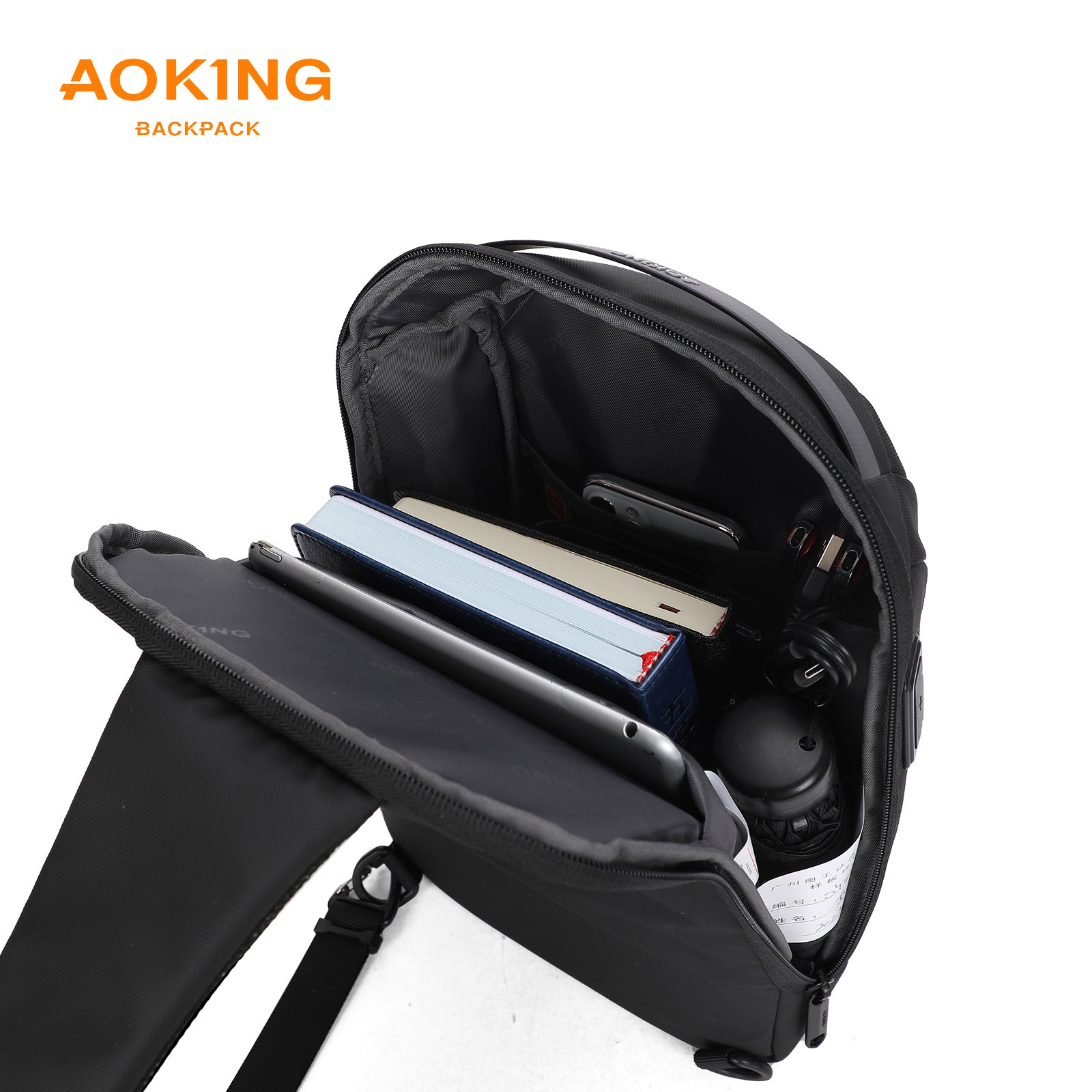 Aoking Black Fashion Men Waterproof Sling Bag SY4001