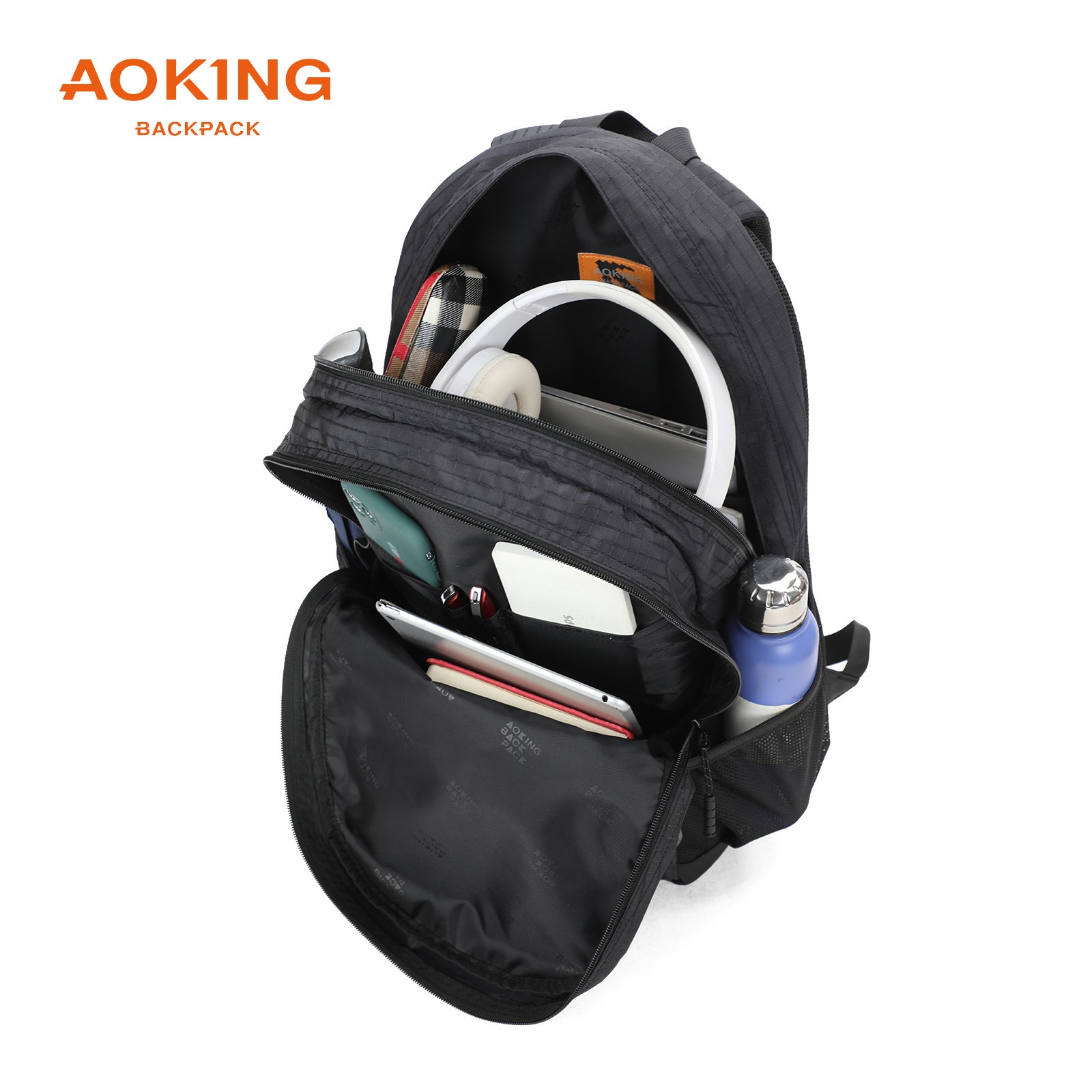 Aoking Backpack Black Casual Backpack Student Bag XN3378