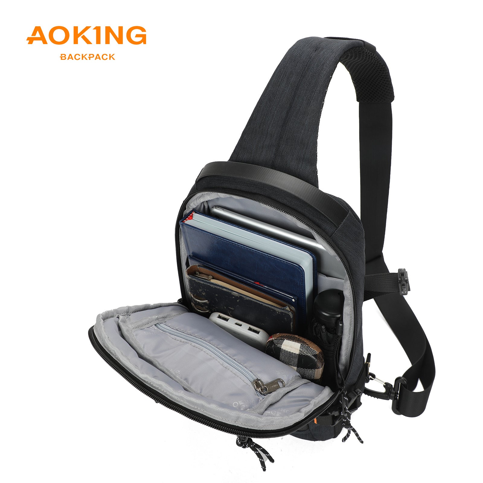 Aoking Black Fashion Men Waterproof Sling Bag SY3307