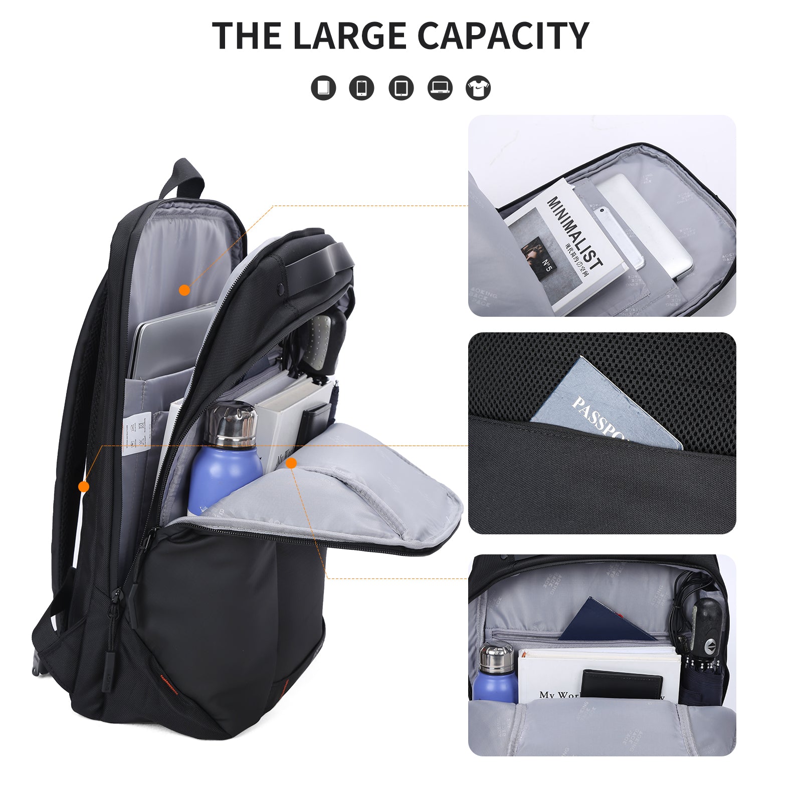 Aoking Laptop Business Office Backpack Lightweight Backpack SN2259