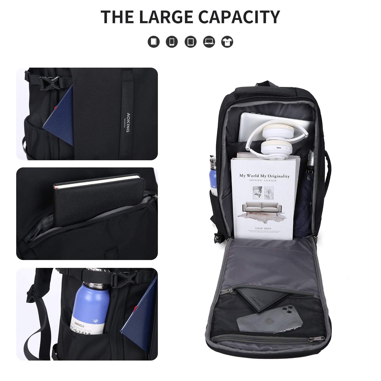 Aoking 15.6''Laptop Business Office Backpack SN3591