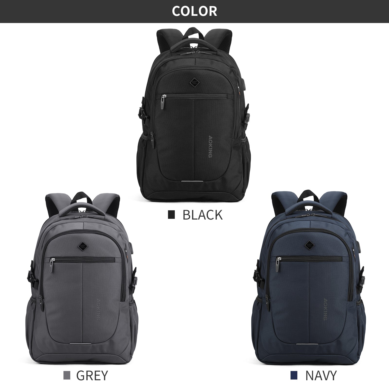 Aoking 15.6''Laptop Business Office Backpack Large Capacity Backpack SN97095