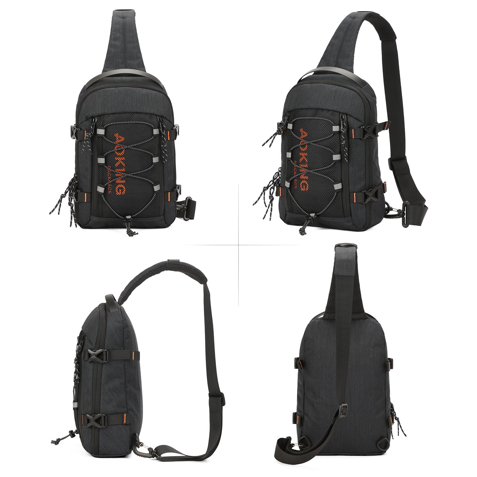 Aoking Black Fashion Men Waterproof Sling Bag SY3307