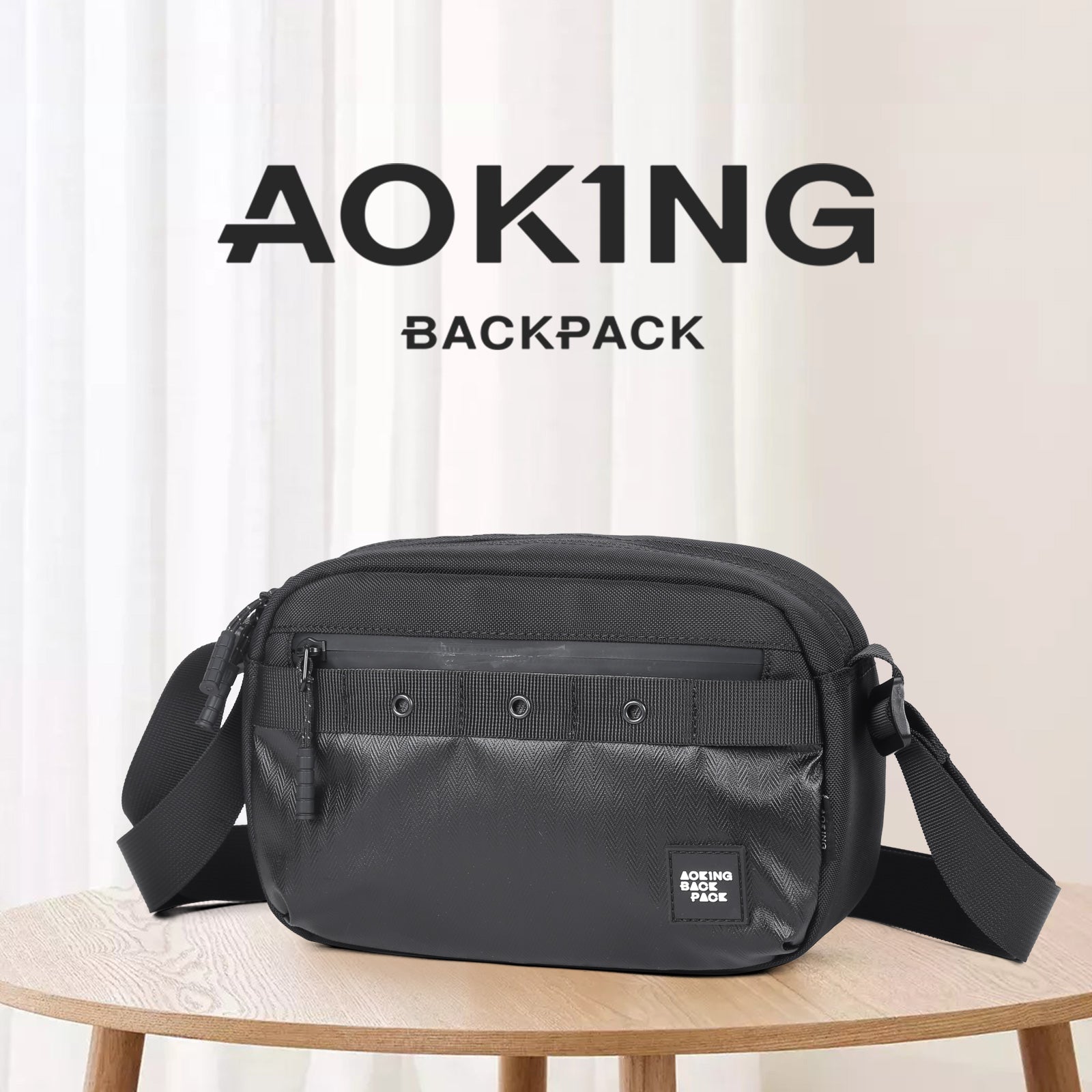 Aoking Black Fashion Men Waterproof Crossbody Sling Bag XK3035-5