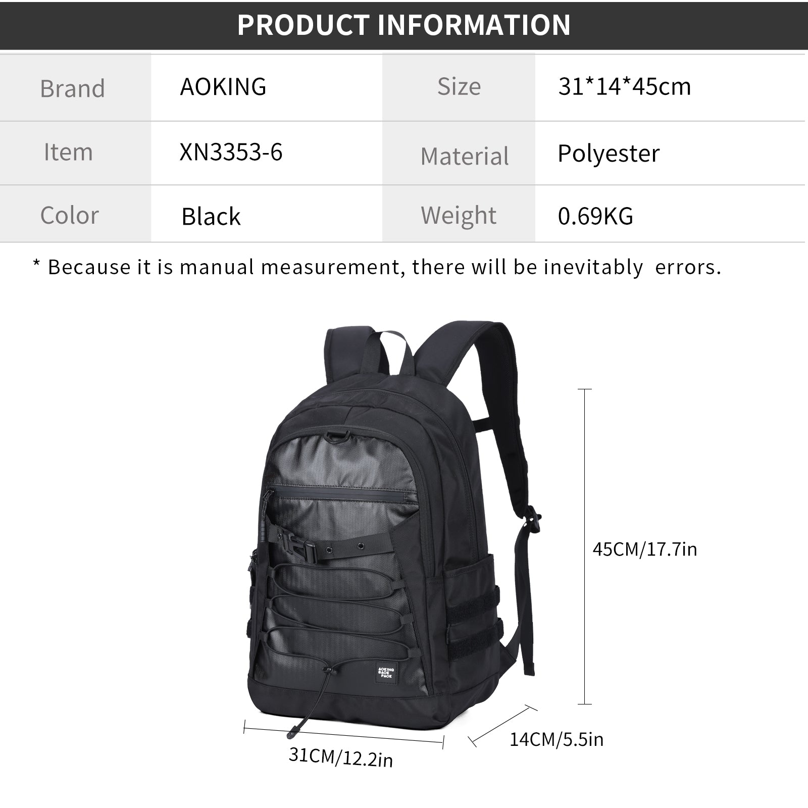 Aoking Backpack Casual Backpack Student Bag XN3353-6