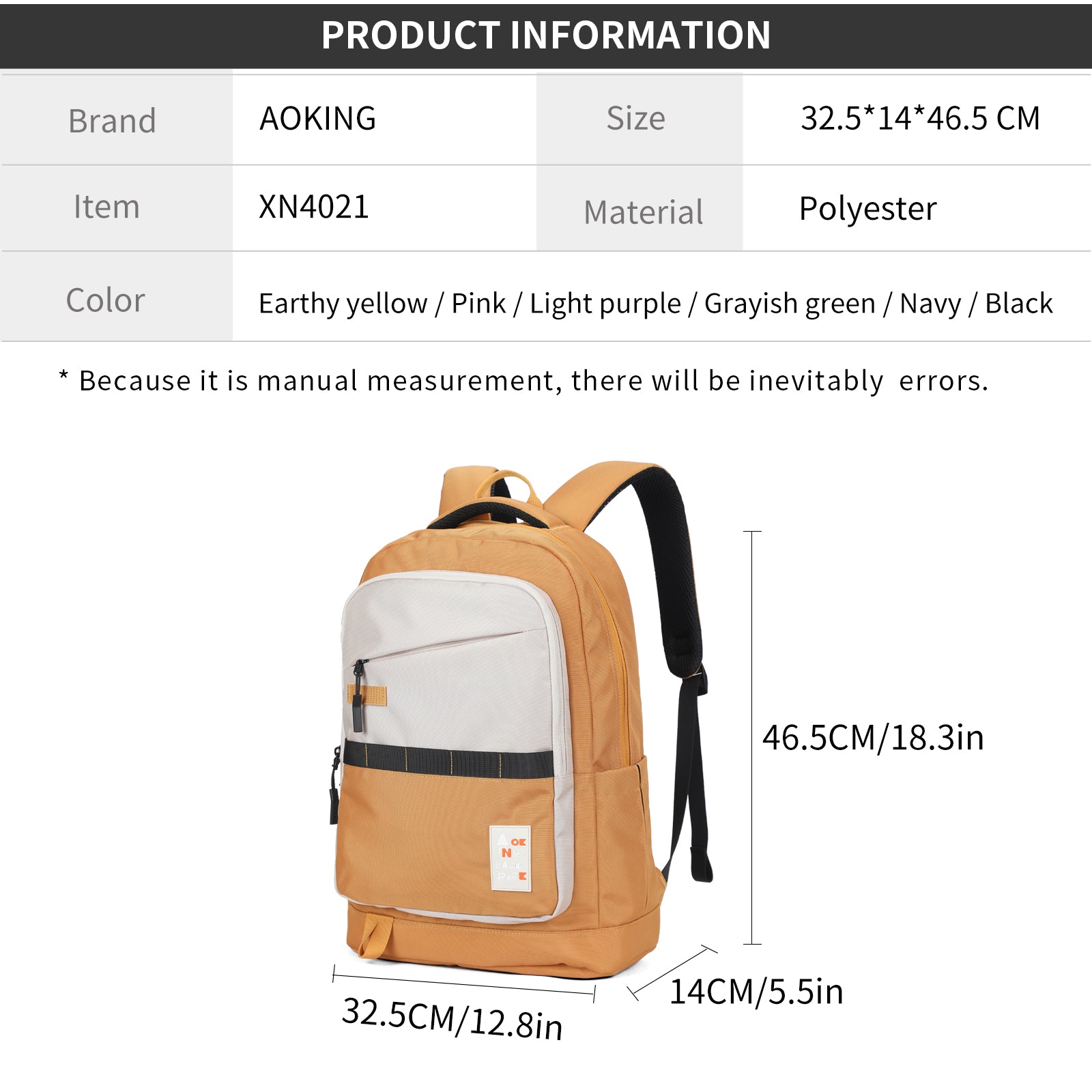 Aoking Factory Price Casual Sport Backpack XN4021