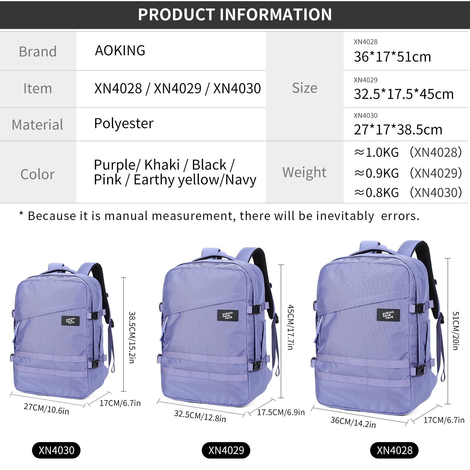 Aoking Backpack Casual Sport Backpack Student Bag XN4028