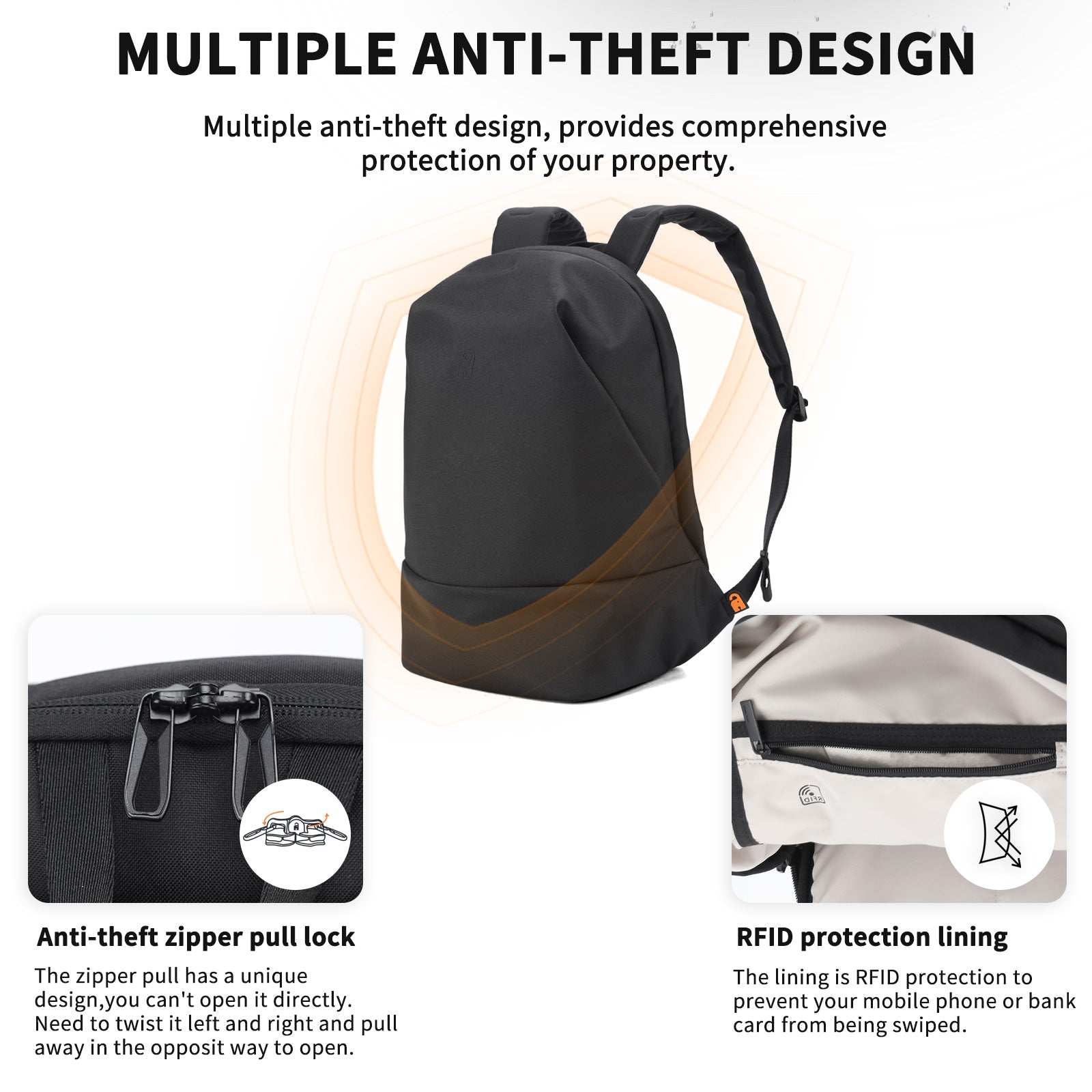 Aoking Large Capacity Casual Anti-Theft Backpack Laptop Backpack XN58398F