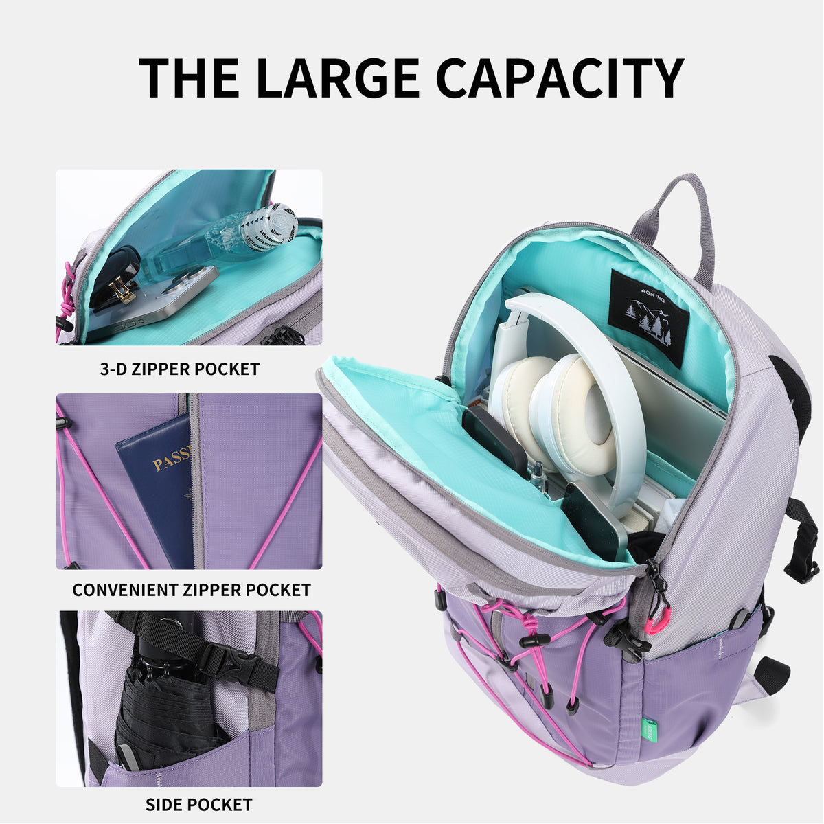 Aoking Various Color Lightweight Casual Backpack 16L XN58873