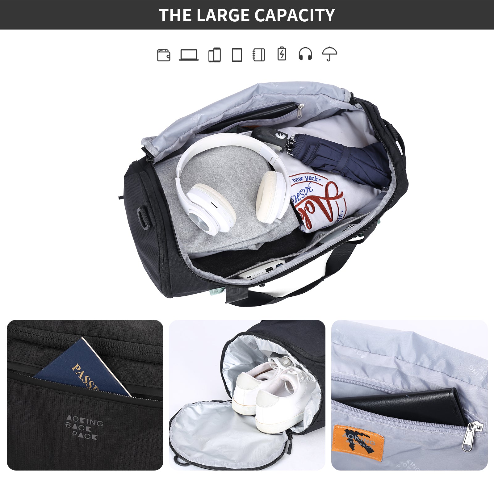 Aoking Travel Bag Large Capacity Duffel Bag XW3023-8