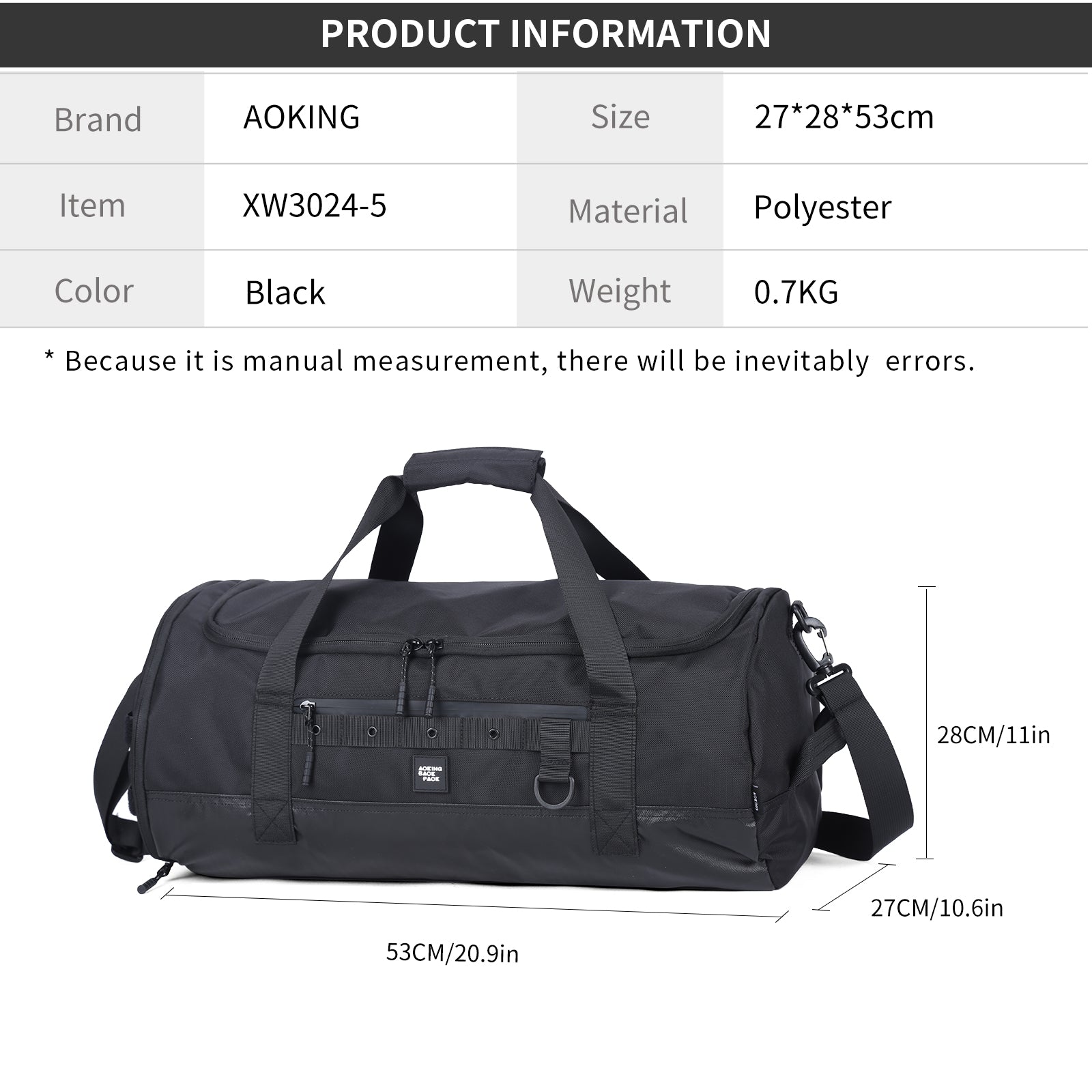 Aoking Travel Bag Large Capacity Duffel Bag XW3024-5