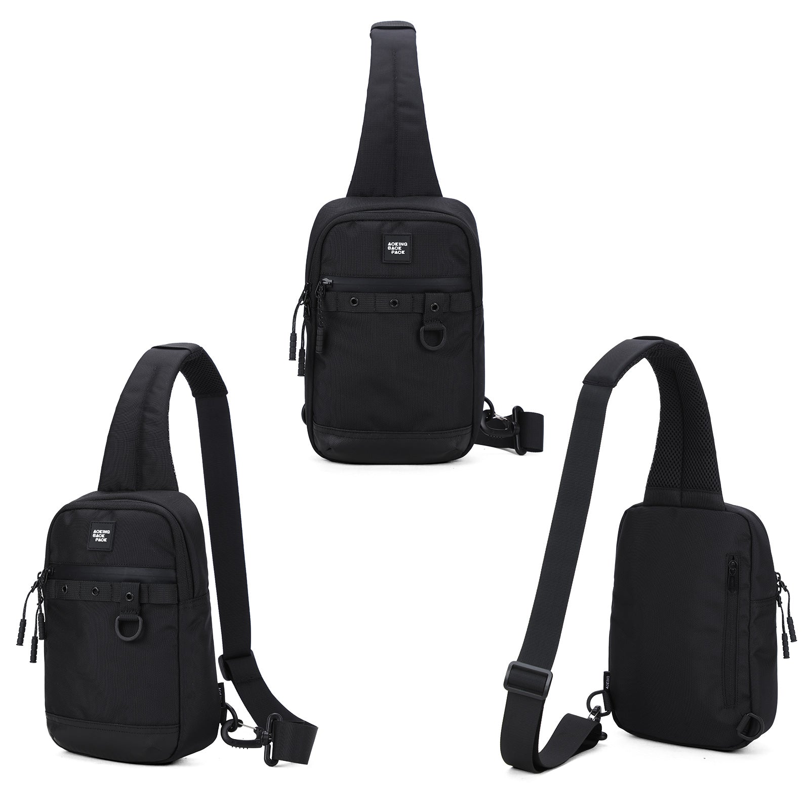 Aoking Black Fashion Men Waterproof Crossbody Sling Bag XY3024