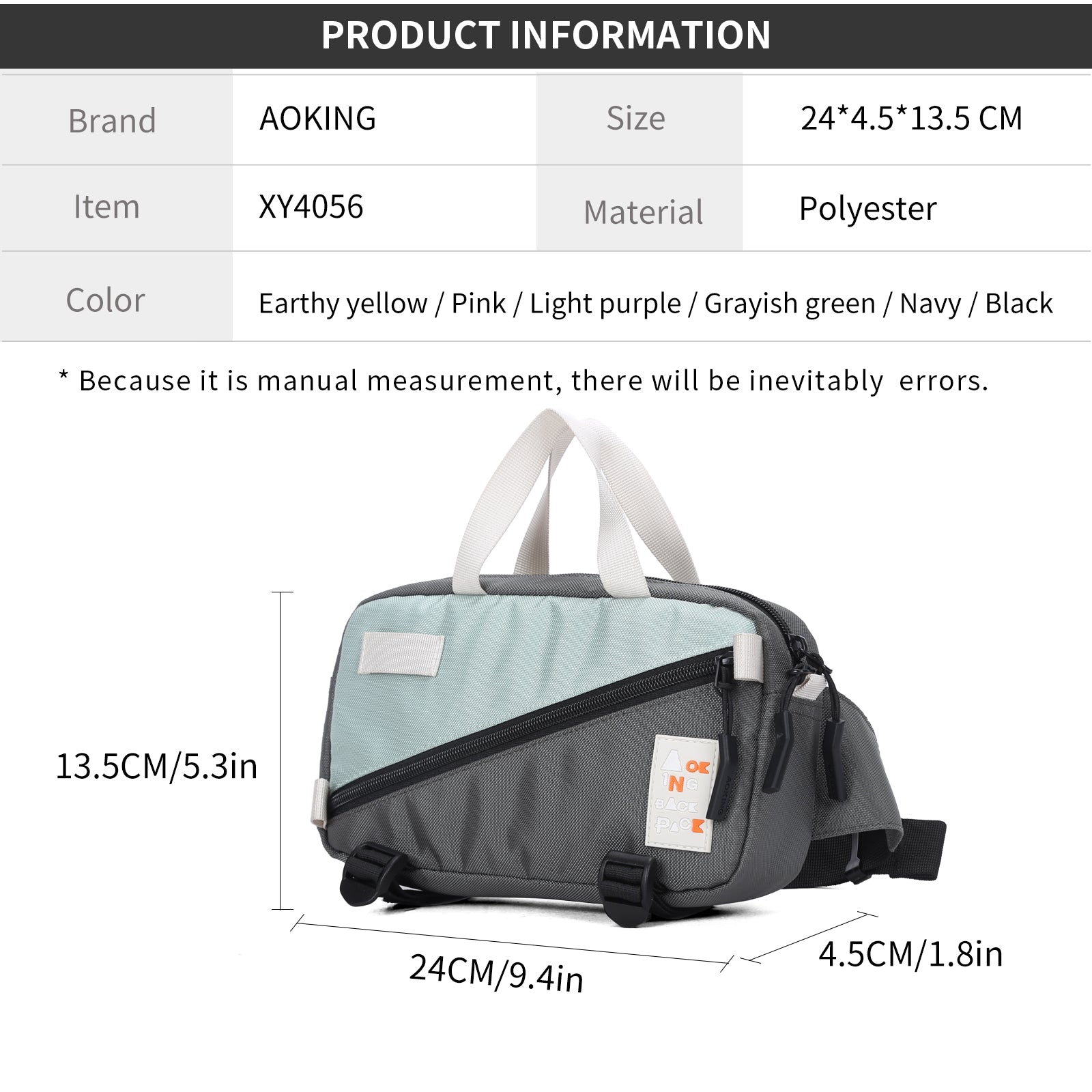 Aoking casual sport youngth Waterproof Crossbody Sling Bag XY4056