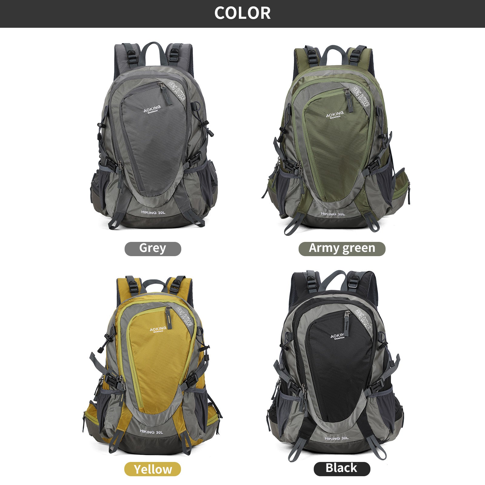 Aoking Backpack Large Capacity Casual Backpack Waterpoor Outdoor Bag YJN67752
