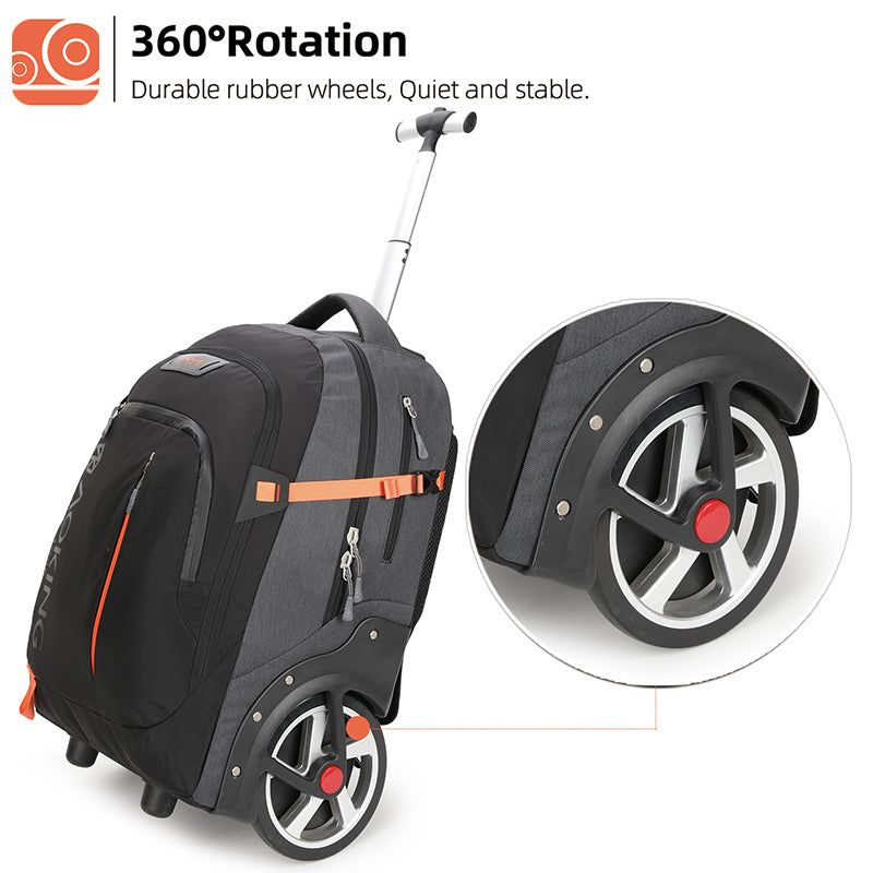 Aoking Rolling Trolley Backpack Black GLN98089